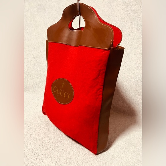 Gucci Vintage 1970’s Felt Shopper Tote Bag - Picture 2 of 15